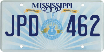 MS license plate JPD462
