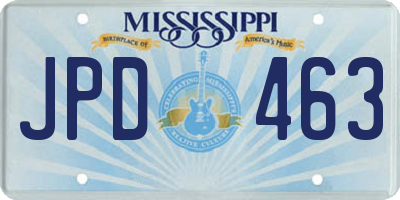 MS license plate JPD463