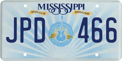 MS license plate JPD466