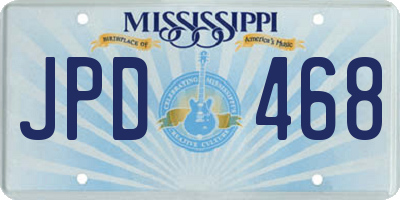 MS license plate JPD468