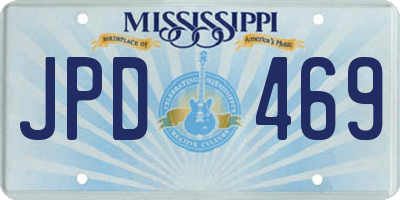 MS license plate JPD469