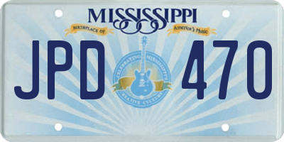 MS license plate JPD470