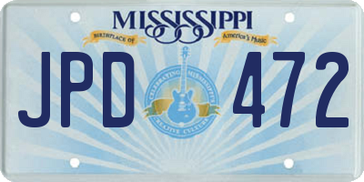 MS license plate JPD472