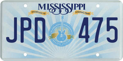 MS license plate JPD475
