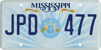 MS license plate JPD477