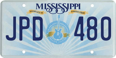 MS license plate JPD480