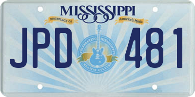 MS license plate JPD481