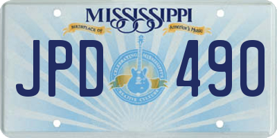 MS license plate JPD490