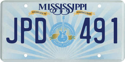 MS license plate JPD491