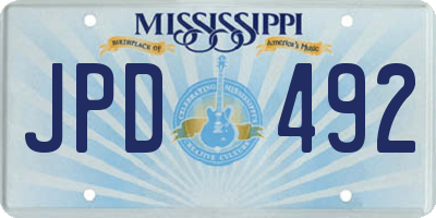 MS license plate JPD492