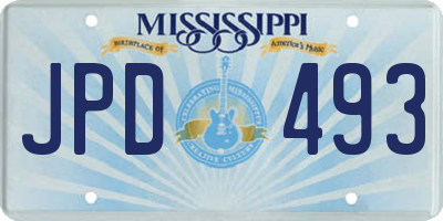 MS license plate JPD493