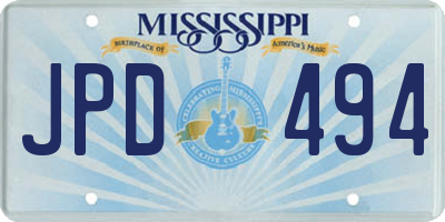 MS license plate JPD494