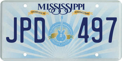 MS license plate JPD497