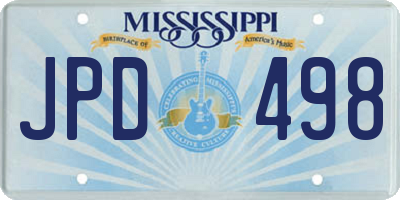 MS license plate JPD498