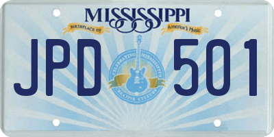 MS license plate JPD501