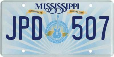 MS license plate JPD507