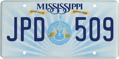 MS license plate JPD509