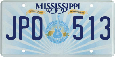 MS license plate JPD513