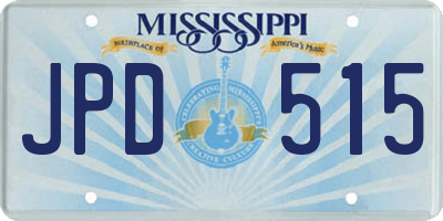MS license plate JPD515