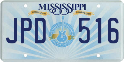 MS license plate JPD516