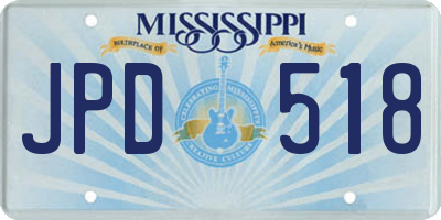 MS license plate JPD518