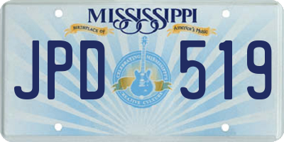 MS license plate JPD519