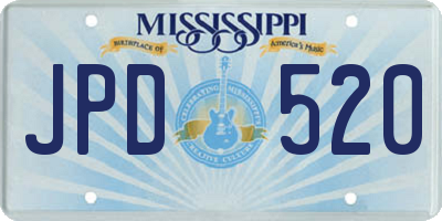 MS license plate JPD520
