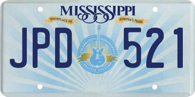 MS license plate JPD521