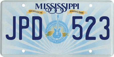 MS license plate JPD523