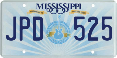MS license plate JPD525