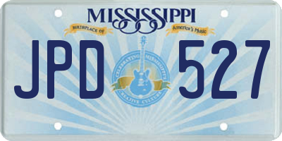 MS license plate JPD527