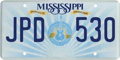 MS license plate JPD530