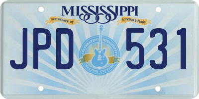 MS license plate JPD531