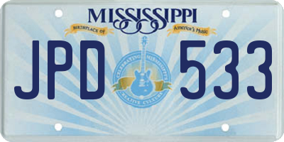 MS license plate JPD533