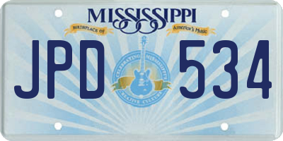 MS license plate JPD534