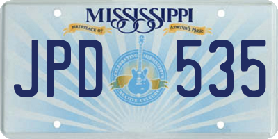 MS license plate JPD535