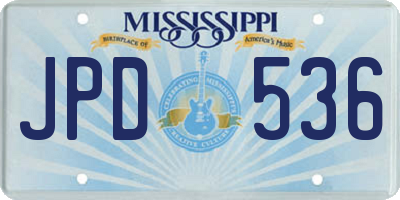 MS license plate JPD536