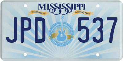 MS license plate JPD537