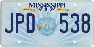 MS license plate JPD538