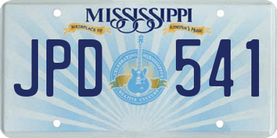 MS license plate JPD541