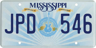 MS license plate JPD546