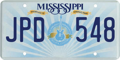 MS license plate JPD548
