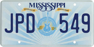 MS license plate JPD549