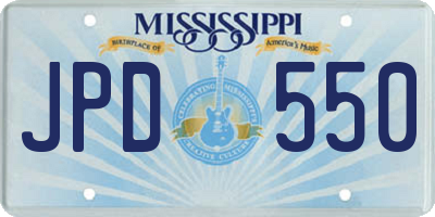MS license plate JPD550