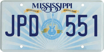 MS license plate JPD551