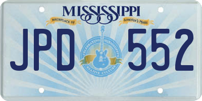 MS license plate JPD552