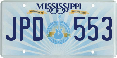MS license plate JPD553