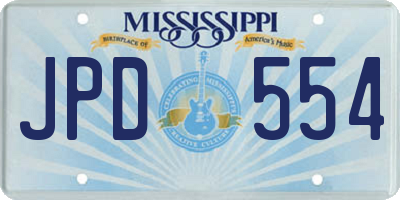 MS license plate JPD554
