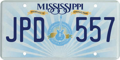 MS license plate JPD557