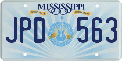 MS license plate JPD563
